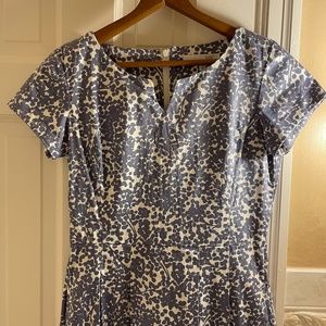 Shade Clothing, blue and white flowered dress, with pockets, size 6